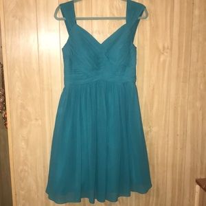Azazie Teal A-Line Dress